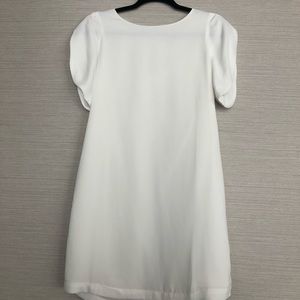 Naked Zebra white dress with keyhole back opening